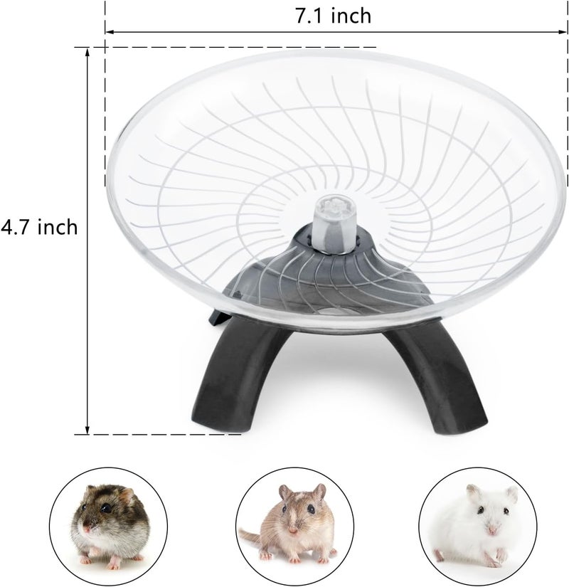 Reshiho Hamster Wheel Silent Hamster Exercise Wheel Running Spinner Hamster Flying Saucer for Hamsters Gerbils Mice and Other Small Pets (Black) - Image 2